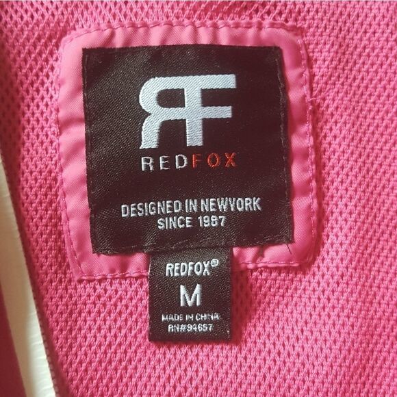 REDFOX Pink and Teal Reflective Zip Front Windbreaker Jacket with Hood Sz Medium - Picture 6 of 7